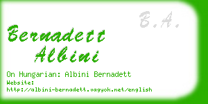bernadett albini business card